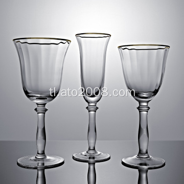 Gold rimmed Crystal champagne flutes